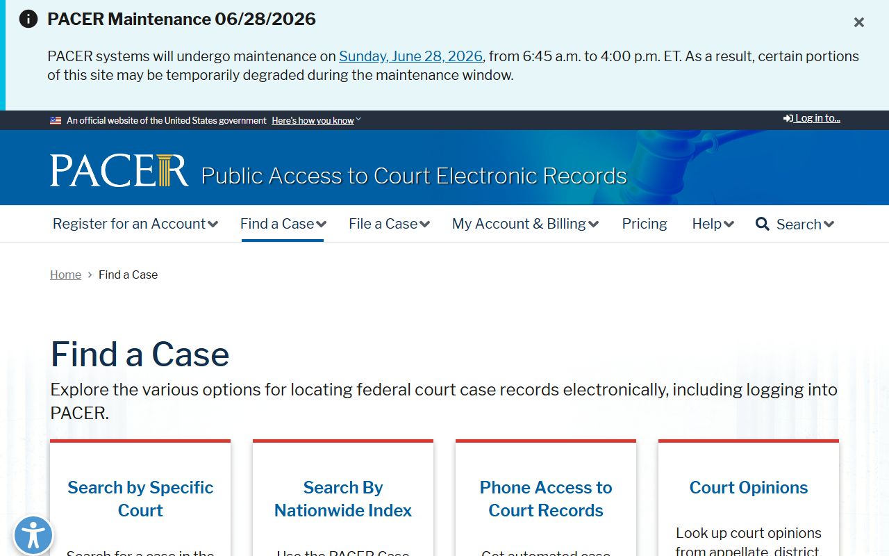 Branch County arrest records and court charges federal lookup through the PACER case finder