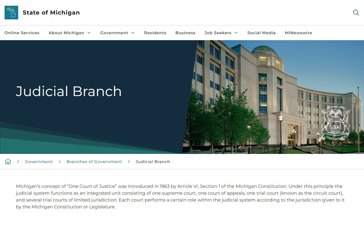 Branch County Court records and the Michigan judicial branch court overview